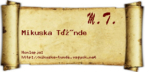 Mikuska Tünde névjegykártya